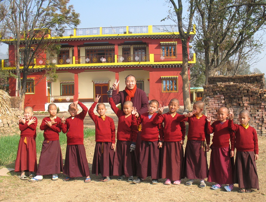 Khenpo Rigzin with some of the younger students